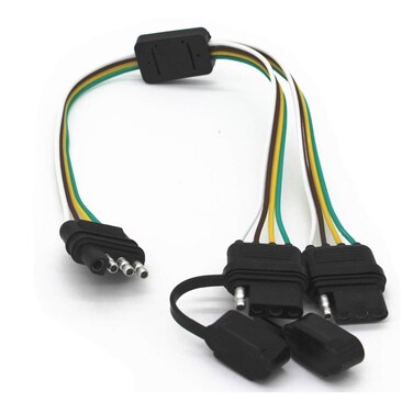 4 Way Y-Splitter Plug Universal for Tailgate Light Bar and Trailer Lights Plug &amp; Play Adapter Extension Harness Wiring Plug 4 Pin Connectors (1)