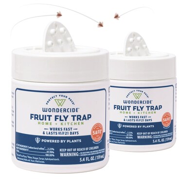 Wondercide - Fruit Fly Trap for Kitchen, Home, and Indoor Areas - Fruit Fly Killer - Pet and People Safe - Made in USA &amp; Plant Based - 5.4 oz - 2 Pack