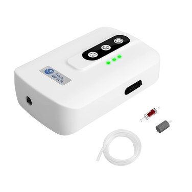 AquaMiracle Lithium Battery Powered Portable Aquarium Air Pump for Fish Tank up to 60 Gals, USB Rechargeable Aquarium Bubbler Aerator for Fishing, Power Outages and Emergency