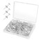 Clear Thumb Tacks for Wall 100- Pack - Clear Plastic Head Thumbtacks with Steel Point - Push Pins for Bulletin Board, Corkboard, Map, Calendar, Photo, Home Office, and Craft Projects