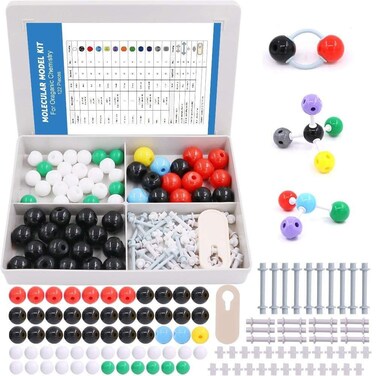 Swpeet 122 Pcs Organic Chemistry Molecular Model Student and Teacher Kit, Molecular Model Set for Inorganic &amp; Organic Chemistry - 59 Atoms &amp; 62 Links &amp; 1 Short Link Remover Tool