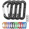 Gabbro Carabiner Clip Heavy Duty 2697lbs, 4 PCS 3" Large Lightweight Aluminum Caribeaners with Keychain Hook Ring Black