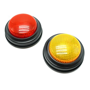 Gelabur 2-Pack Buzzers for Trivia Games, Answer Buzzers for Classroom, Family Feud Jeopardy Buzzer, Game Buzzers with Lights and Sound for Classroom, Game Show Buzzer Buttons