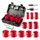 Bi-Metal Hole Saw Kit, HYCHIKA 17 Pcs High Speed Steel 3/4" to 2-1/2" Hole Saw Set in Case with Mandrels, Hole Saw Bit for Metal, Drilling PVC Board,and Plastic Plate