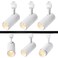 EAGLOD 15W LED H Track Lighting Heads,Focusing Track Light Head for Accent Retail Artwork, Linear Track Light H Type -4000K Daylight 120V Beam Angle 15 to 60 Degrees Halo Type 6 Pack (White)