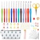 INSCRAFT 67 Pack Crochet Hooks Set, 13 PCS 2mm(B)-10mm(N) Ergonomic Soft Grip Crochet Handles Yarn Knitting Needles Kit with Case for Arthritic Hand, Crochet Starter Kit for Beginners and Lovers