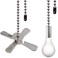 Akahttbn Ceiling Fan Pull Chain Ornaments Extension Chains with Decorative Light Bulb and Cord 13.6 Inches Fan Pull Chain Set For Ceiling Light Lamp Chain (Nickel)