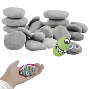 Simetufy 30 Rocks for Painting, 1.2-3.5 inches Painting Rocks Bulk, Smooth River Rocks for Painting, Craft Rocks for Painting, Kindness Rocks, Outdoor Garden Rock Art, Kids Crafts Painting Rock