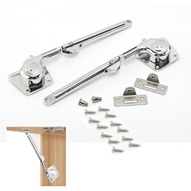 Heavy Lid Support Hinges with Soft Close, Zinc Alloy Hydraulic Hinge Lid Stay Support for Closet, Wardrobe or Toy Box (2 Pack,Left and Right)