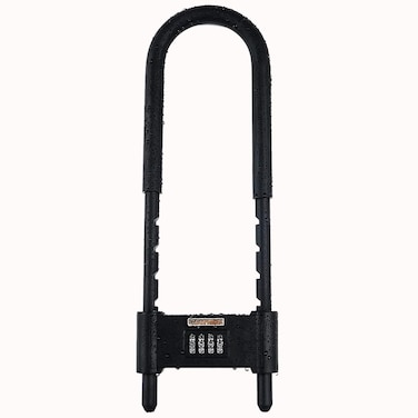 U Lock-Bicycle Combination U-Lock - Four Position Combination Padlock - Long Shackle Padlock - with Adjustable Shackle - Suitable for Bicycles, Electric Bikes, Mountain Bikes, Glass Doors