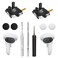 Joystick Replacement Kit for Oculus Quest 2 Controller, Repair Kit for Meta Quest 2 Controller, Include 2 Joysticks, T5 Screwdriver, Tweezer, Pry Tool, 4 Thumbstick Grips (Black-11-in one)