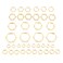 Brass Lock Nut Assortment 40pcs Assorted G1/8 G1/4 G3/8 G1/2 G3/4 G1 Thread Pipe Fitting Brass Hex Lock Nuts Thin Nut