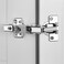 165 Degree Hinges Frameless Cabinet Hinges Hydraulically Adjustable Mounting Hidden Hinges Soft Closing Nickel Plated Steel Cushion Dampers for Wardrobes, 1 Pair (Full Coverage)