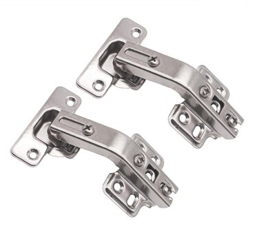 Furniware 1 Pair 135 Degree Lazy Susan Hinges,Full Overlay Concealed for Cabinet,Cupboard,Folded Door,Combination with Screws(Regular)