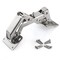 170 Degree Hinges Frameless Cabinet Door Hinges Hidden Hydraulic Adjustable Mounting Hinges Soft Closing Stainless Steel Buffer Damping Wardrobe, 1 Pair (Full Coverage)