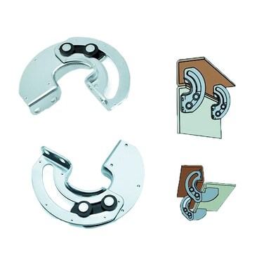 KAFENDA [2 pcs] Door Hinge Industrial Hinges Semi-Circular Door Hinges Hidden 90 Degree Door Hinge semicircular Door Hinge for Industrial Equipment Cabinet Door Hardware (Argent)