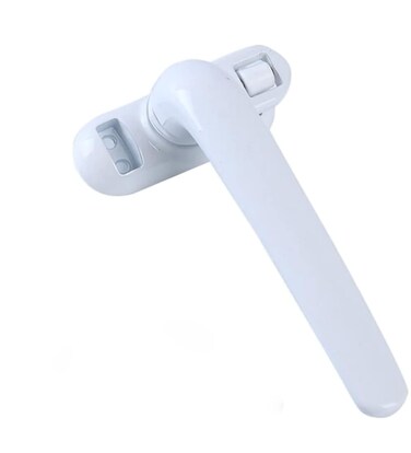 KAFENDA Aluminum Alloy Window Handle, Internal and External Sliding Door Handle, Suspended Window Handle, Door and Window Roller Handle, Casement Window Wheel Handle with Lock (White)
