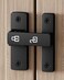 Sliding Door Lock bar barn Door Latch Hook-and-Eye Buckle Wooden Fence Door Lock Black Door Latch Lock Ship Window Lock Door latches Internal (Black)