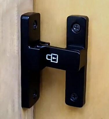 Kafenda Luminous Bolt 90 Degrees - Heavy-Duty Latch Sliding Door Lock Safety Latch - Suitable for Barn, Garden, Bathroom, Window, Garage (Glow Black)