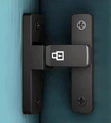 90 Degree Right Angle Door Lock Bolt Lock cam Lock Door and Window Sliding Lock Lever Bolt Storage Sliding Door Lock Pocket Special Door Lock (Black)