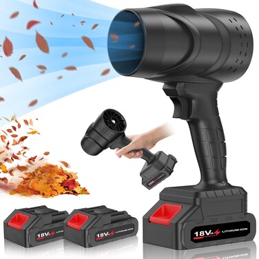 Toieue Leaf Blower Cordless with Battery, Portable Handheld blowers, Press to Variable Speed, 15000RPM 150MPH, 18V*2 Pcs Battery Powered, Snow Blowing, Lawn Care, Patio, Blowing Leaves