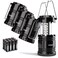 Vont 4 Pack LED Camping Lantern, LED Lanterns, Suitable Survival Kits for Hurricane, Emergency Light for Storm, Outages, Outdoor Portable Lanterns, Black, Collapsible, (Batteries Included)
