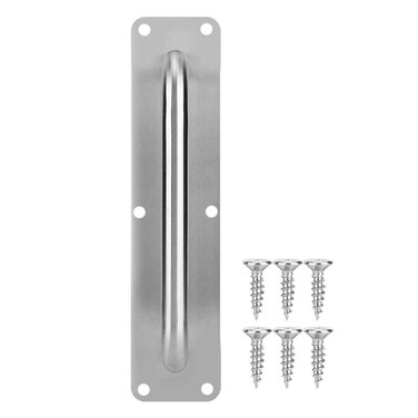 TOPINCN Door Handle Stainless Steel Pull and Push Plate for Kitchen Restaurant Bar Business Place with Screws (L)