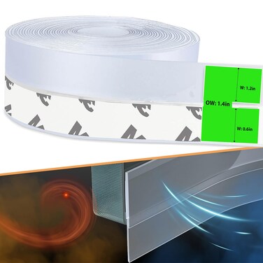 Updated Winter Weather Stripping Door Seal, Door Draft Stopper Silicone Seal Strip for House and Glass Shower Doors for Door &amp; Windows Gaps of Collision and Side, Window Insulation for Winter