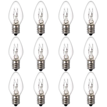 15 Watt Himalayan Salt Lamp Bulbs, 12Pack Dimmable Rock Salt Night Light Bulbs with E12 Base for Salt Lamps, Scentsy Warmer Wax Diffuser, Candle Warmers, Yellow