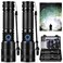 Rechargeable LED Flashlights High Lumens, 990,000 Lumens Super Bright Flashlights with 5 Modes, Waterproof Powerful Flash Light Multifunctional Flashlights for Home Camping Hiking(2 Pack)