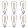 Gozelux Vintage LED Edison Bulbs 6W, Equivalent 60W Incandescent, Warm White 2700K, ST58 Antique LED Filament Bulbs with 90+ CRI, E26 Medium Base,Dimmable, Clear Glass, Pack of 6