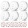 Ecoey Smoke Alarm Fire Detector, Battery Included Photoelectric Smoke Detector with Test Button and Low Battery Signal, Small Fire Alarm for Home, Bedroom FJ136GB, 6 Packs