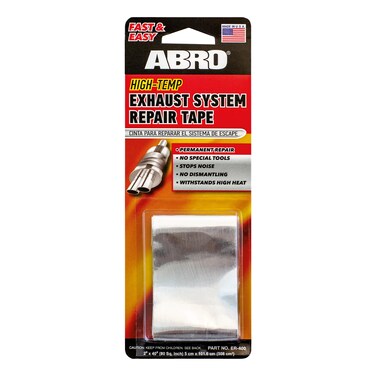 ABRO Exhaust Tape: Muffler Repair Kit, High Temp Aluminum Bonding Agent Exhaust Leak Tape, Fast, Economical, Permanent Solution to Stop Noise and Seal Out Dangerous Fumes, No Special Tools Required