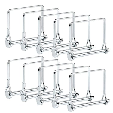 10 PCS Square Pto Pin Shaft Locking Pin 1/4 pin Hitch pin Wire Lock Pin Safety Coupler Pin 1/4" x 2-3/4"for PTO,Farm,Lawn,Hitches,and Garden (1/4 Trailer Coupler Pin)