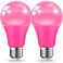 JAHEKS LED Pink Light Bulbs for Outdoor Indoor, 9W(60W Equivalent) E26 Base Pink Bulb for Valentines Day,Wedding,Party,Bar,Porch,Holiday Lighting,Home Decor, 2-Pack