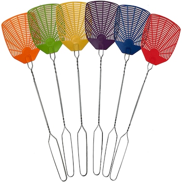 W4W, Bug &amp; Fly Swatter Braided Metal Handle 6 Pack Fly Swatters Indoor/Outdoor flyswatter