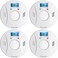 Smoke Detector and Carbon Monoxide Detector Co2 Detector Battery Powered with Test/Reset Button 4 Pack