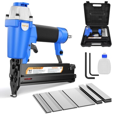 VIGRUE F50/9040 Compressed Air Nailer, 2 in 1 Clip and Nail Gun (Nails up to 50 mm, Staples up to 40 mm) with Accessory Set