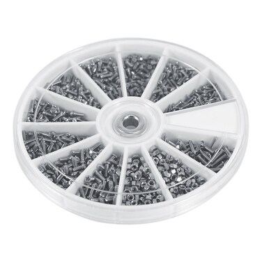 600pcs Small Screws TOPINCN 12 Kinds Mini Screws Nuts Assortment Kit M1 M1.2 M1.4 M1.6 for Watches Glasses