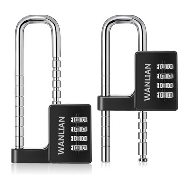 Combination Lock,4 Digit Combination Lock 3/8Inch Long Shackle Outdoor Waterproof Padlock for School Locker, Gym Locker, Hasp Storage, Fence, Gate, Cooler, Case (Black, 1 Pack)
