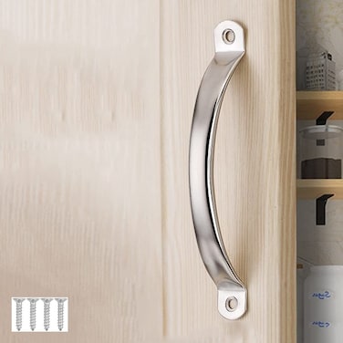 WANLIAN 7in Stainless Steel Round Tube Small Handle, Suitable for Wooden Door Handle, Cabinet Door Drawer Handle, Sliding Door Handle 2 Pack