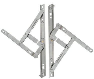 WANLIAN Modern Stainless Steel Casement Window Hinges, 14-inch, Gray, Powder Coated, 1 Pair