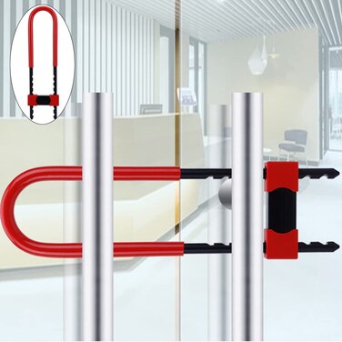 U Lock-Bicycle Combination U-Lock - Four Position Combination Padlock - Long Shackle Padlock - with Adjustable Shackle - Suitable for Bicycles, Electric Bikes, Mountain Bikes, Glass Doors