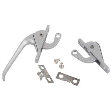 WANLIAN Casement Window Locking Handle,Casement Locking Handle,3.5" Long Lever Window Casement Dual Locking Handle Set(Silver Gray