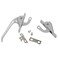 WANLIAN Casement Window Locking Handle,Casement Locking Handle,3.5" Long Lever Window Casement Dual Locking Handle Set(Silver Gray