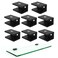 WANLIAN 8 Pcs Glass Shelf Brackets Aluminum Alloy Glass Clamp Wall-Mounted Glass Shelf Holder Matte Black (1/4 Inch)