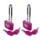 WANLIAN 2PCS Lock Padlock with Key, 1.25 Inch Wide Lock Body, 0.13 Inch Lock Bar Diameter Long Handle Door Padlock