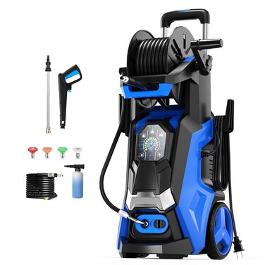 Electric Pressure Washer 5000 PSI 3.5 GPM Power Washer Touch Screen Adjustable Pressure,4 Nozzles and 500ml Foam Cannon Power Washer Cleaning for Patio