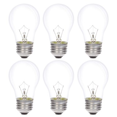 Simba Lighting Appliance Light Bulb A15 40W (6 Pack) Incandescent Mini-Standard Shape with E26 Standard Medium Screw Base for Refrigerators, Ovens, 110V 120V 130V, Dimmable, 2700K Warm White