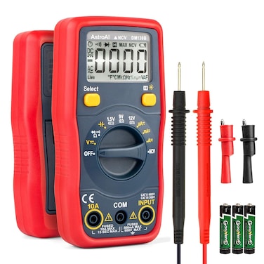 AstroAI Digital Multimeter, Voltmeter 1.5v/9v/12v Battery Voltage Tester Auto-Ranging/Ohmmeter/DMM with NCV Function, Accurately Measures Voltage Current Amp Resistance Capacitance